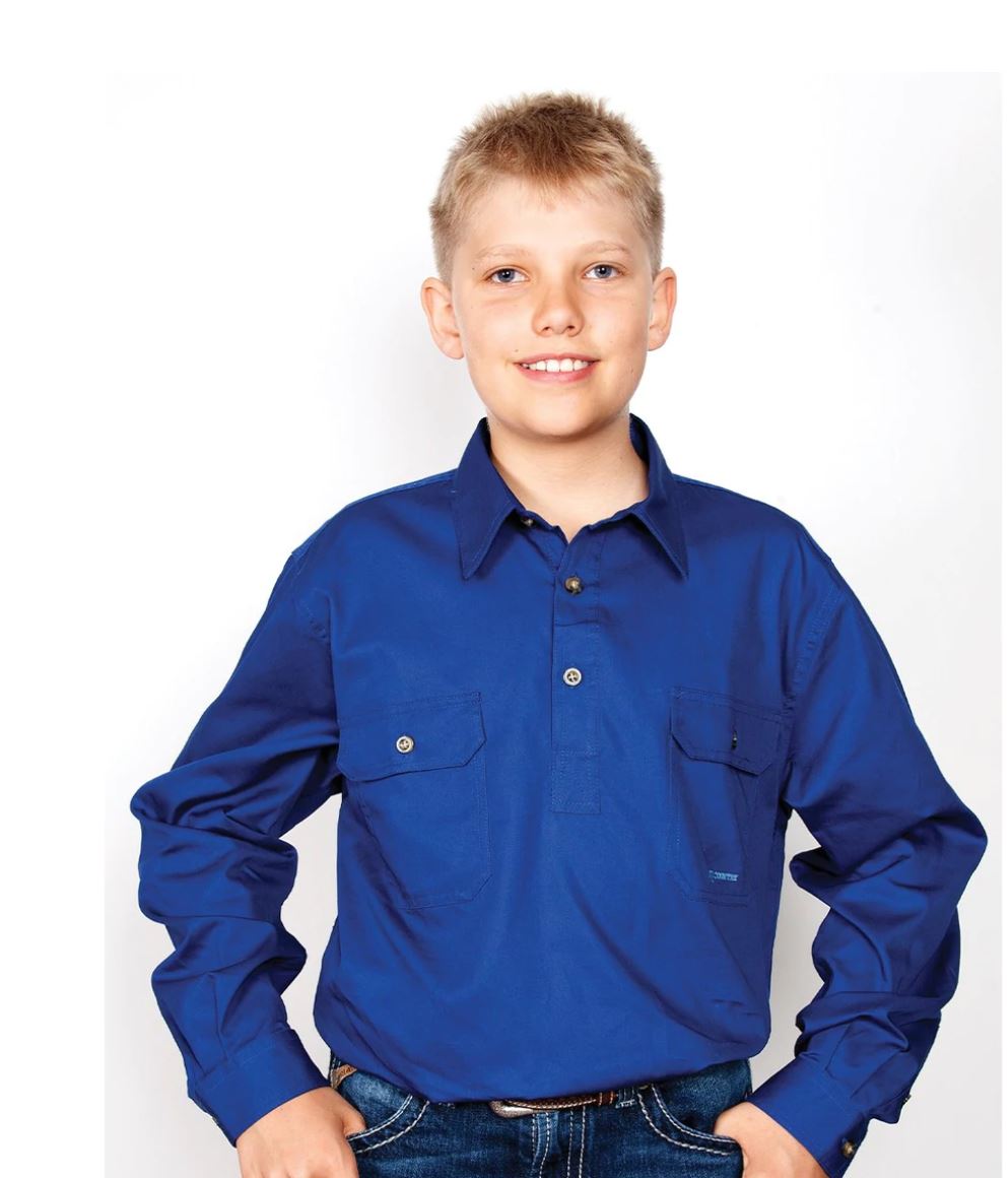 30303CBT Just Country Lachlan Work Shirt Cobalt