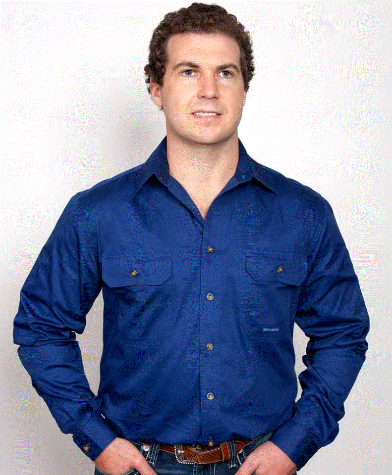20202CBT Just Country Men's Evan Work shirt Cobalt
