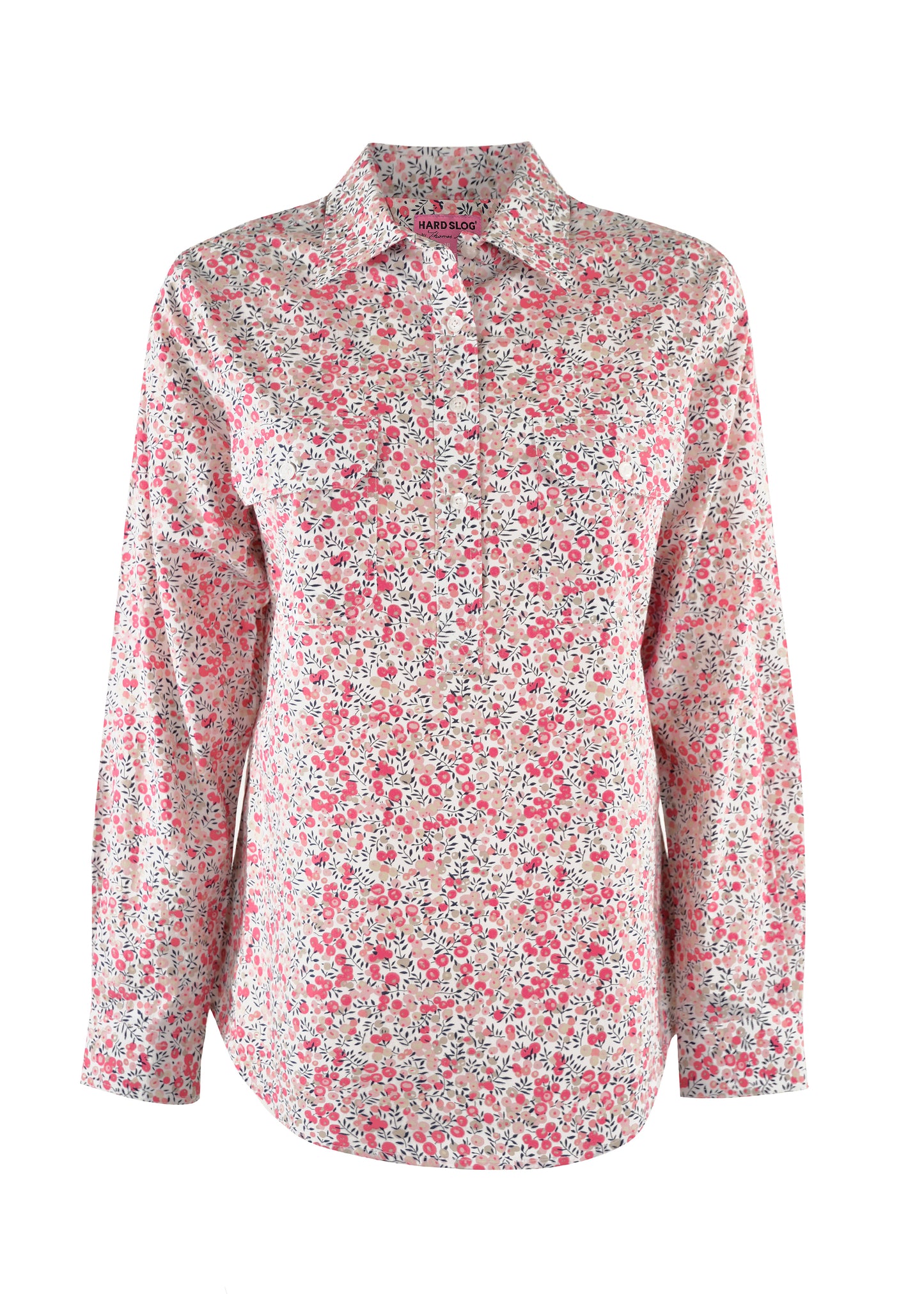 H1S2101040 Hard Slog Women's Printed Half Placket L/S Shirt