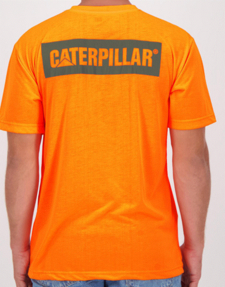 1510408EU Cat Icon Block Tee Hi Vis Orange