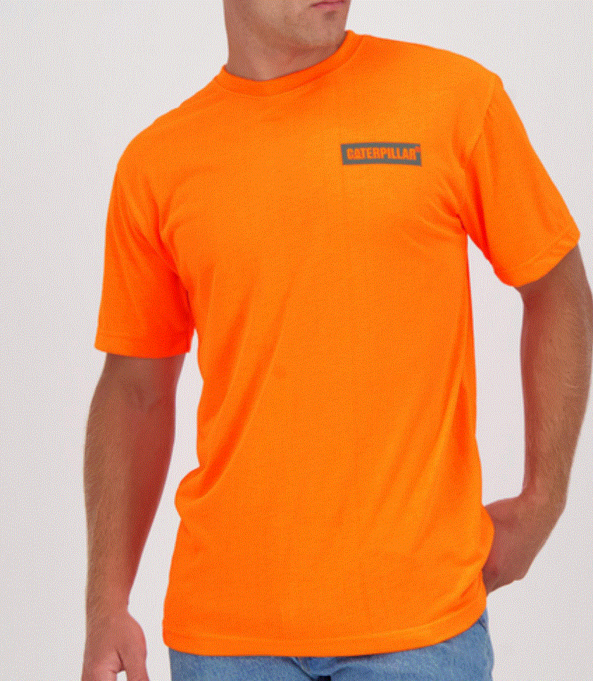 1510408EU Cat Icon Block Tee Hi Vis Orange