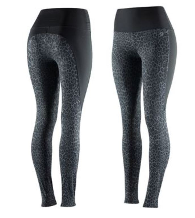 36028LE-BL/LEO Horze Jessica Womens Silicone Full Seat Tights Leopard