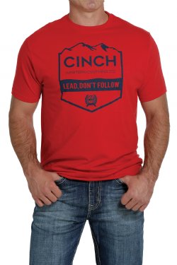 MTT1690459RED Cinch Men's Lead Don't Follow Tee