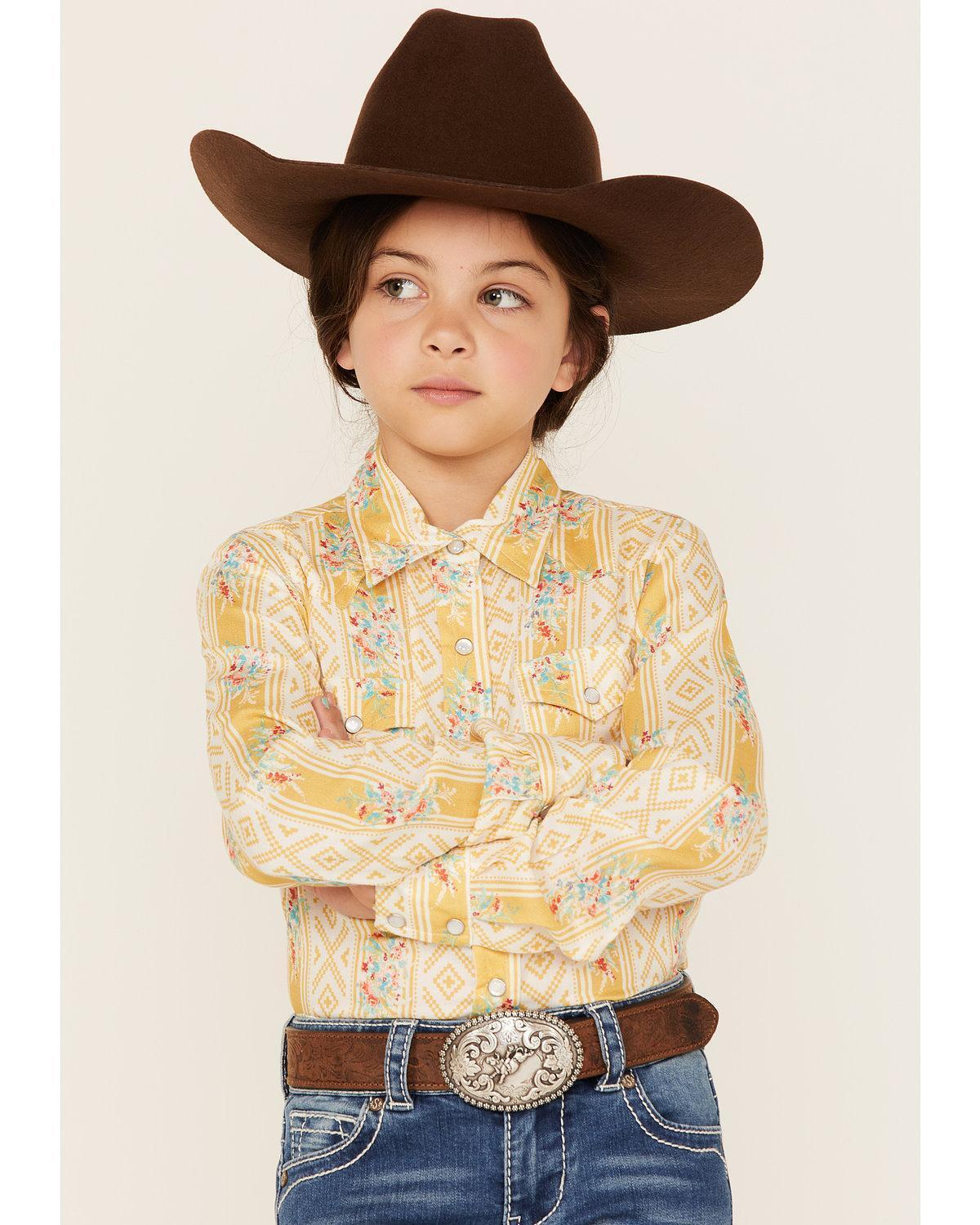 03-080-0590-4052YE Roper Girls Five Star Collection LS Shirt