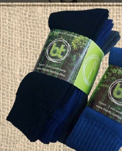 BTBAM3MIXEDNAVY Bamboo Textiles 3 Pack Bamboo Work Socks Black/Navy/Grey