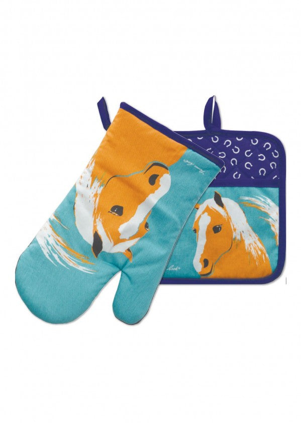 TCP2922096 Thomas Cook Oven Mitt Pot Holder Set Horse