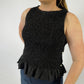 LJC5406 LJC Alma Linen Shirred Top - Black