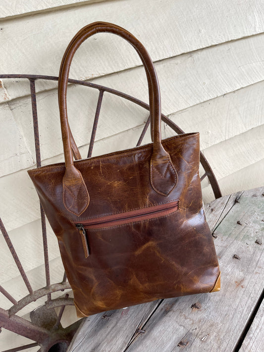 AE2543 Iker hide leather handbag Brown