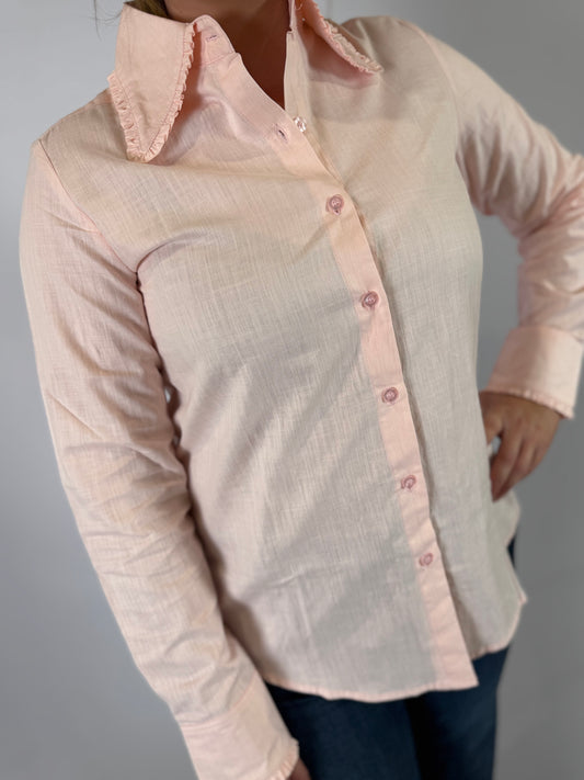 LJC5390 LJC Millie Linen Shirt - Pale Pink