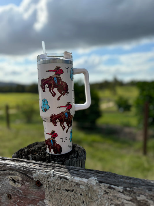 TUM16 Rodeo Bronc Rider Tumbler