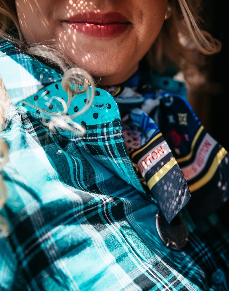 RR01-2008 Hitchley & Harrow Fitted Turquoise Check L/S Shirt