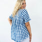 32851-2RDN Gingham Women's Top Blue