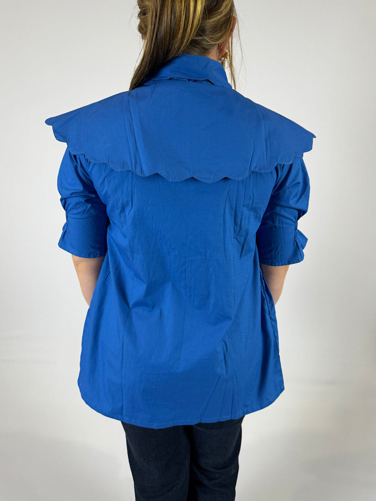 LJC5360 LJC Flinders Cotton Blouse - Royal Blue