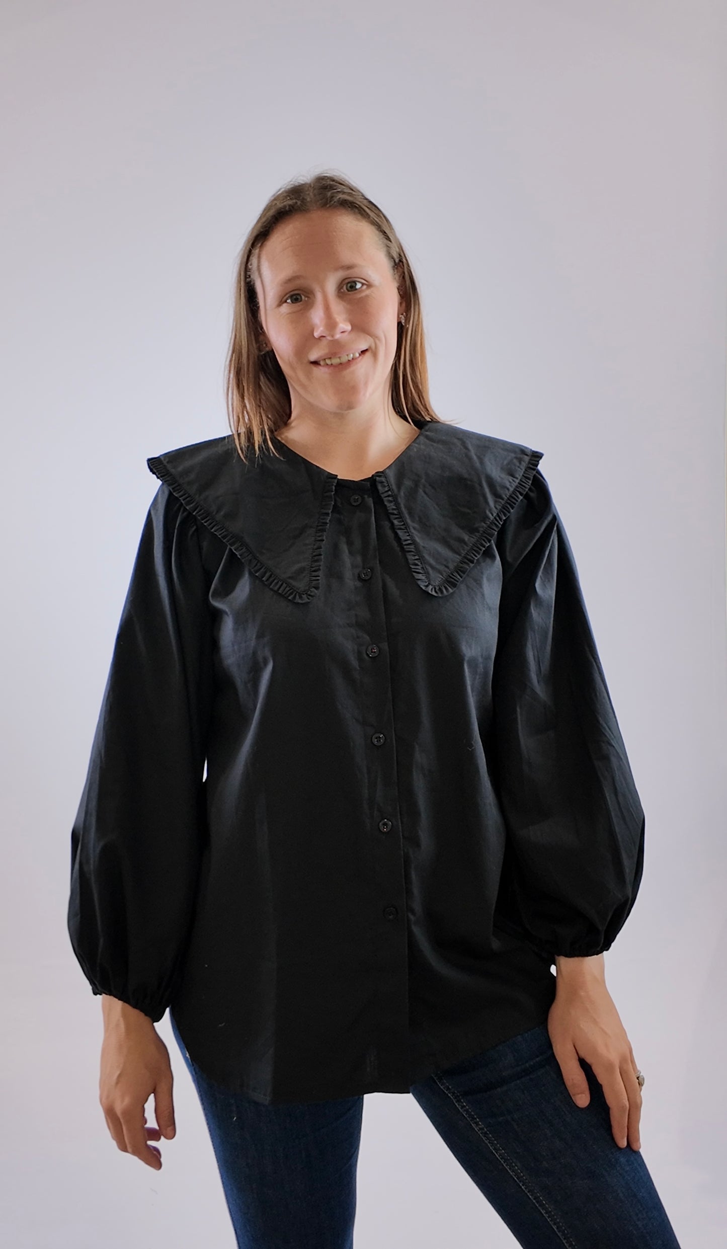 LJC250  LJC Birdie Cotton Shirt - Black