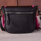RLC-L159 Montana West Genuine Leather Tooled Collection Fringe Crossbody - Coffee Pink