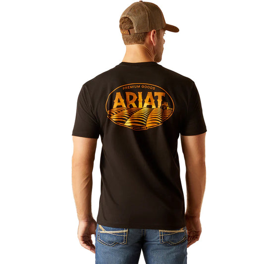 10051758 Ariat Men's Farm Fields Tee Black