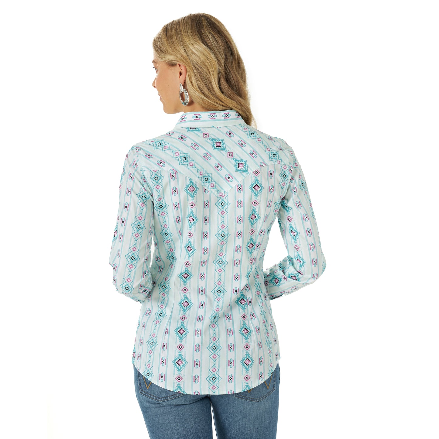 112315062 Wrangler Women's Retro Aqua LS Shirt