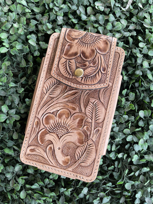 AE9219 Leather Phone Case Light Floral