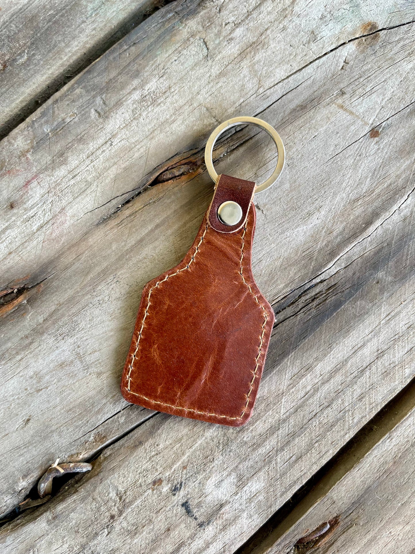 AE9027 Carved leather Sunflower Keychain