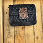 35965 USA Bee Tooled Leather Crossbody-Black