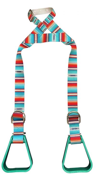 177904 Saddlery Showman Heavy Duty Nylon Blue Aztec Print Stirrup Buddy