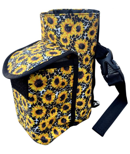 178108 Showman Nylon Sunflower Insulated Bottle Carrier With Pocket