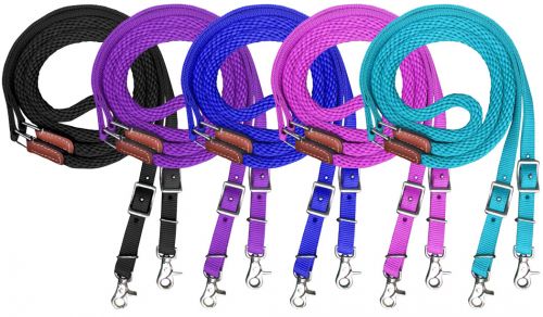 19583 Showman Premium 8'' Braided Nylon Reins