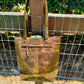 35322 Brown Leather Travel Tote Bag  With Turquoise Stone