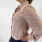 VT81416  Collared Tie Neck Button Blouse - Blush