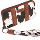 WG133-W006 Wrangler Cow Print Wallet -Brown