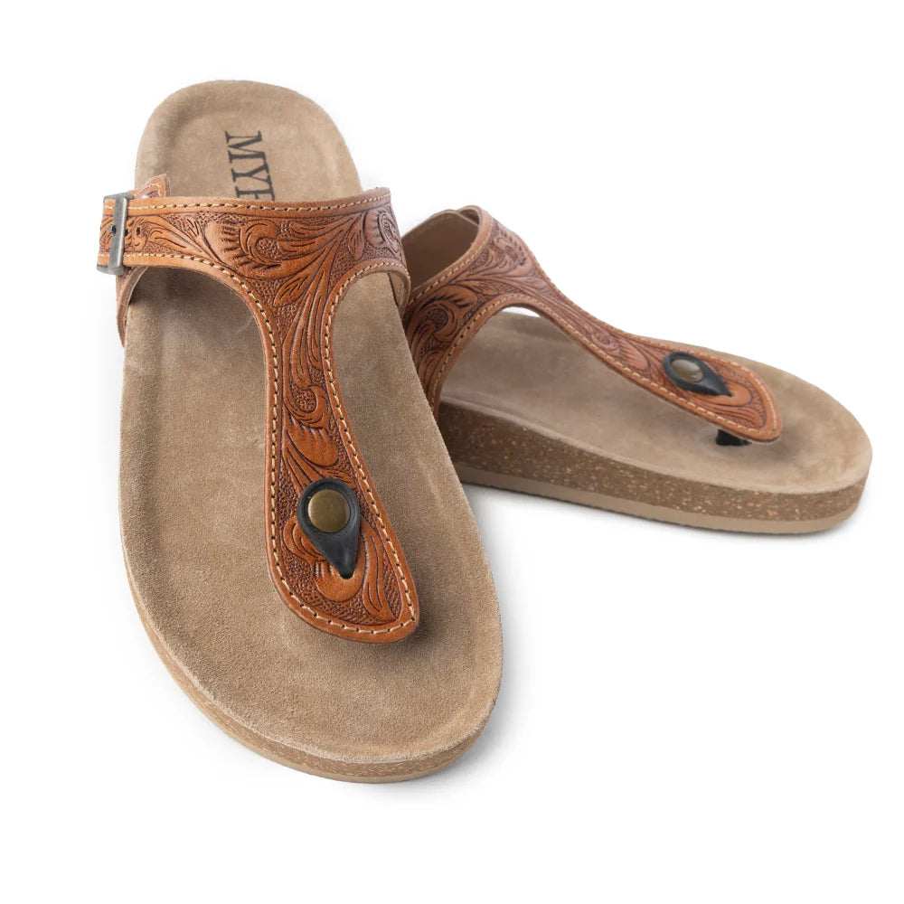S-9667 Rosie Trail Hand-Tooled Sandal