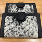 TDE048BLACK Los Angeles Cowhide Purse Black & White