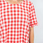 32851-2RME Gingham Women's Top Red