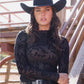 CTK7485006 Cruel Girl Mesh blouse Black