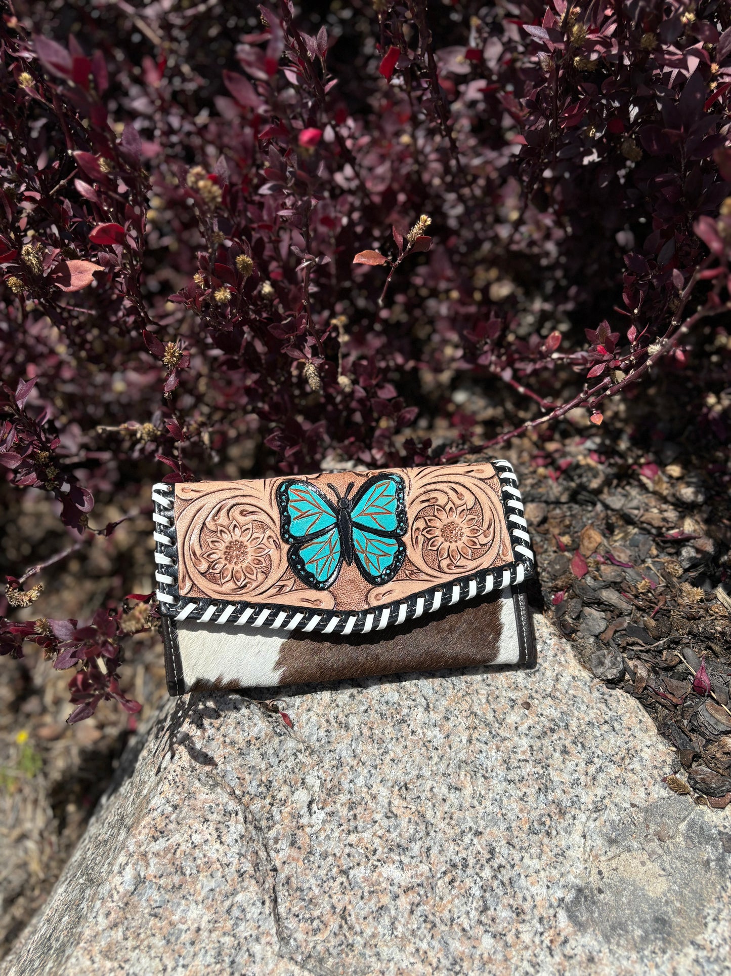 AE4310 Butterfly Leather & Hide Purse