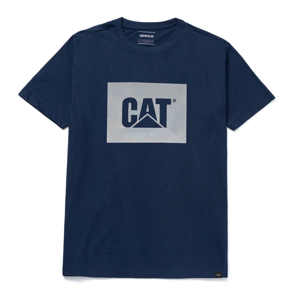 4010302N Cat Men's Advanced Reflective Logo Tee-Navy