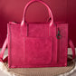 MW1124-H8120SW Montana West Whipstitch Concealed Carry Tote With Matching Bi-Fold Wallet - Hot Pink