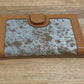 TDE048TAN Los Angeles Cowhide Purse Tan & White