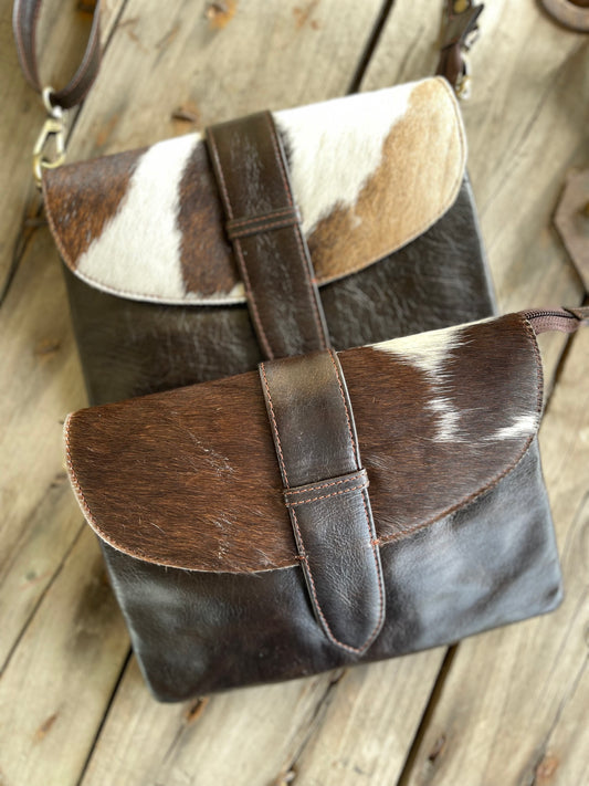 AE2187 Indi hide leather crossbody Brown