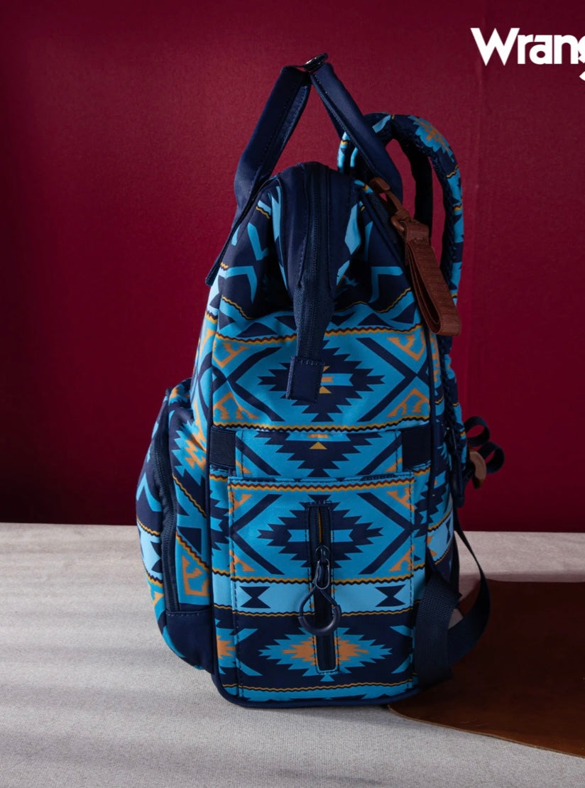 WG2204-9110 Wrangler Aztec Printed Callie Backpack - Navy