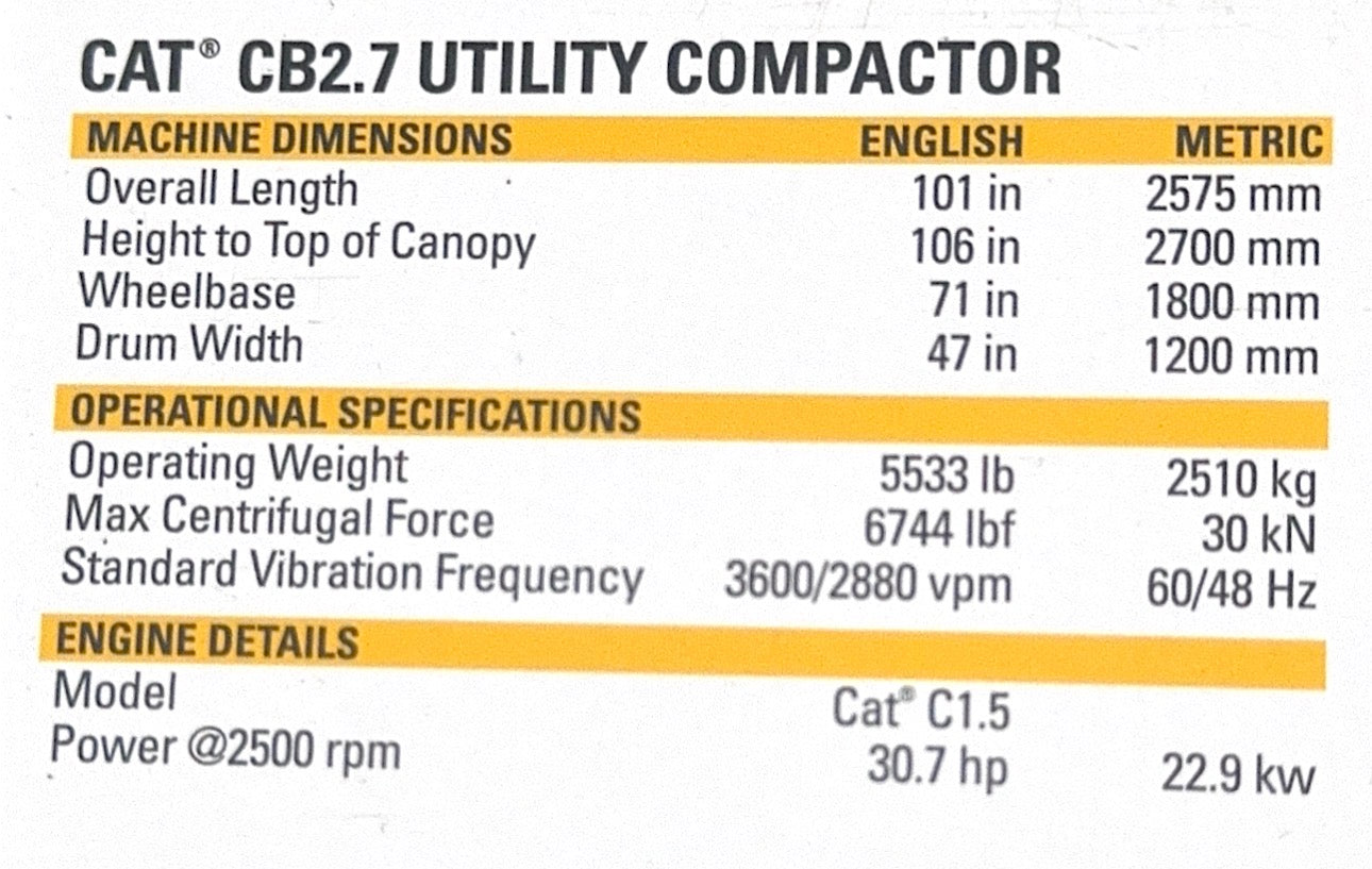 Diecast Cat CB2.7 Utility Compactor