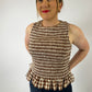 LJC5400 LJC Alma Cotton Shirred Top - Chocolate Gingham