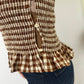 LJC5400 LJC Alma Cotton Shirred Top - Chocolate Gingham