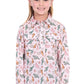 H6W7101170  Hard Slog Girl's Cleo 1/2 PLKT LS Shirt Pink