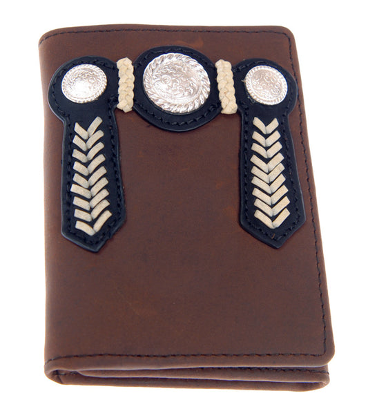 5006-C Brigalow Men's Distressed Leather Buck Stitching & Conchos