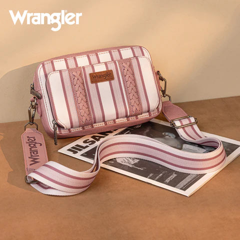 WG2207-3006 Wrangler Stripe Crossbody Pink