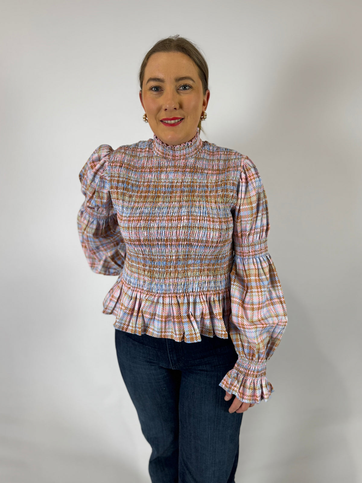 LJC092 LJC Violet Linen Shirt - Static Plaid