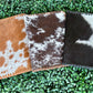 AE9098 Cow Hide Notebook Cover With Stitched Trim