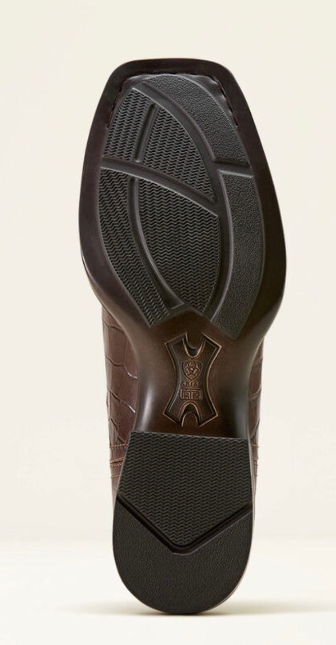 10074162 Ariat Mens Booker Chelsea Western Square toe Croc Print