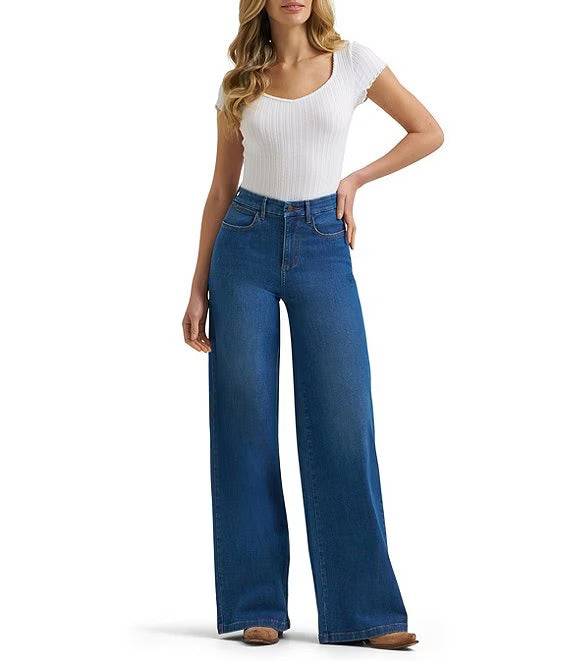 112385540- 34 Leg  Wrangler Bespoke Hi Rise Wide Leg  Jean 34L leg